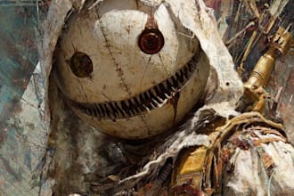 do a sci fi horror and fantasy scene concept art illustrations