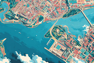 create high quality vector map illustration