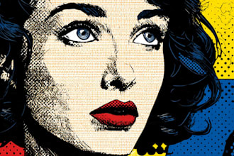 draw pop art portrait in roy lichtenstein style