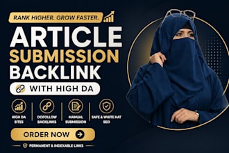 build high da article submission backlinks for SEO link building