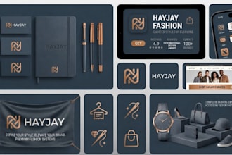 design modern minimalist logo and brand identity, branding kit, brand guideline