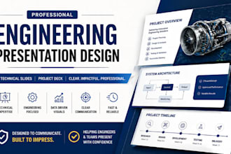 engineering presentation design, technical slides, project deck design