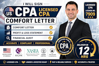 write credit repair verification letter, cpa comfort letter, and us cpa letter
