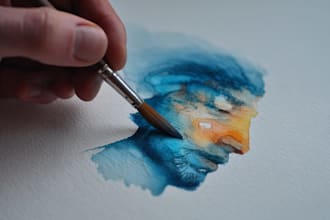 paint a colorful portrait in watercolor