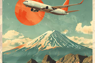 create a vintage retro style travel poster design