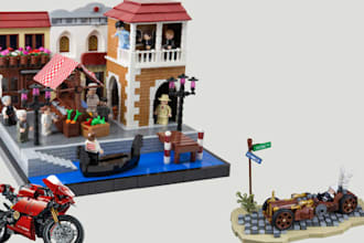 do custom 3d lego design set, moc, technic bike, car, toy, with pdf instruction