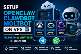 setup openclaw, clawdbot, moltbot on vps with telegram and whatsapp integration