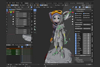 do 3d character modeling, rigging, sculpting, 3d model and character animation