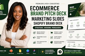 ecommerce brand pitch deck, marketing slides, shopify brand deck