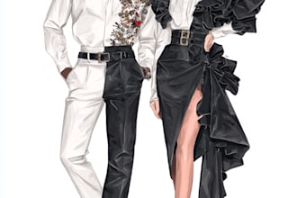 drawing fashion illustrations for designer presentations
