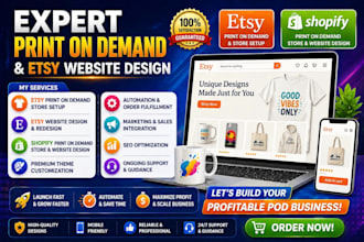 etsy SEO , etsy shop setup, etsy product listing, digital product and pod