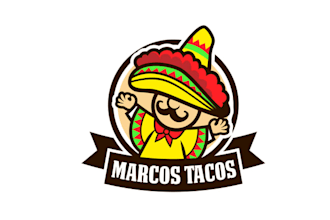 design marcos tacos restaurant food truck logo