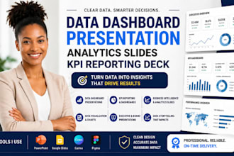 data dashboard presentation, analytics slides, KPI reporting deck