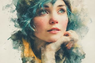 create a museum quality watercolor portrait from your photo