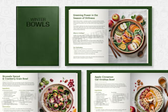 design a premium cookbook, recipe ebook or food book layout