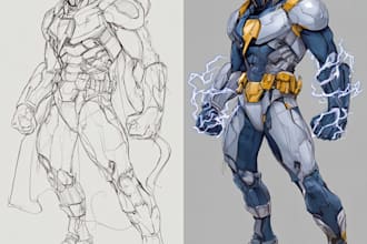 make superhero comic sketch illustration