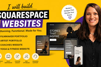 build squarespace website artist coaches portfolio website yoga fitness website