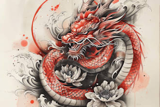 draw traditional or neo traditional tattoo style design