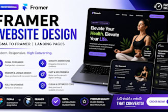design framer website, figma to framer and framer landing page
