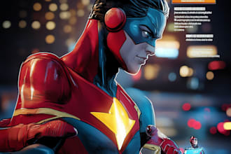 draw a superhero cartoon characters for you