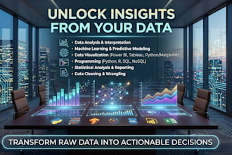 do data analysis, data science, python, excel, dashboard and visualizatio