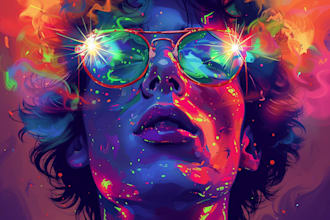 make art psychedelic, trippy, stoner with retro style