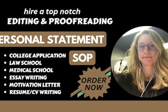 proofread and improve your personal statement, sop, law school admission essay