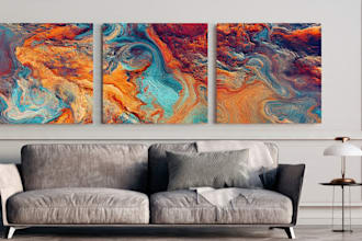 make mid century modern digital wall art for etsy store