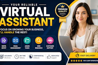 be your reliable virtual assistant for data entry, email management, admin task