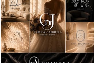 create minimalist perfume, cosmetic, beauty, makeup esthetics logo design
