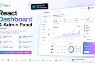 build a react admin dashboard with charts and data tables