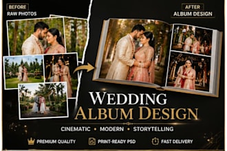 design a professional wedding album
