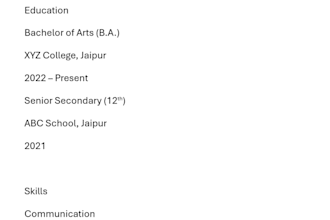 professional resume for students and freshers