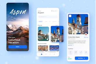 design modern mobile app UI UX in figma for ios and android