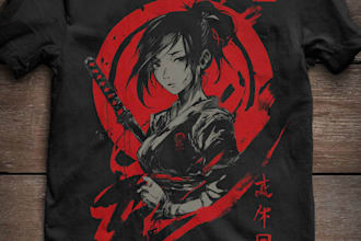 draw t shirt anime design streetwear for your clothing brand