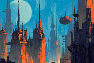 making a cyberpunk city design for you