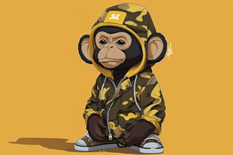 draw awesome bape baby milo character style potrait