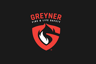 design clean authoritative fire protection service company logo
