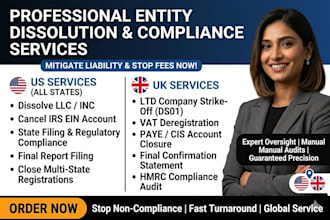 professionally close your US llc or UK ltd and deregister vat and ein