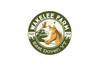 make vintage fresh logo for an equestrian and hunting farm