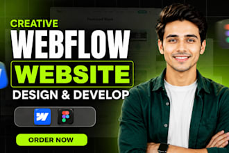 design and develop webflow website, figma to webflow, webflow landing page