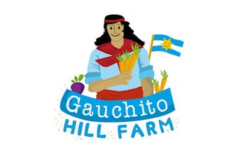 design special cartoon logo for a small organic hill farm