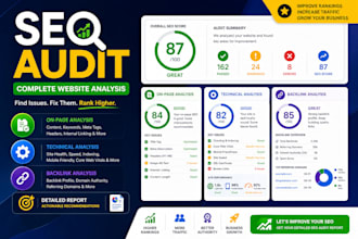 do a full SEO audit of website with on page, technical and backlink analys