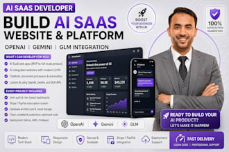 be your ai saas developer to build custom ai web apps and platforms