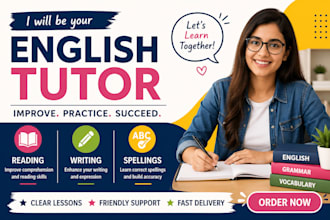 teach english grammar reading, writing and spellings