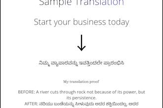 manually translate english to kannada in 24 hours
