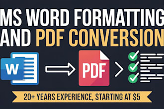 do ms word formatting and PDF conversion
