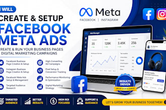 create and setup facebook meta ads digital marketing campaign business pages