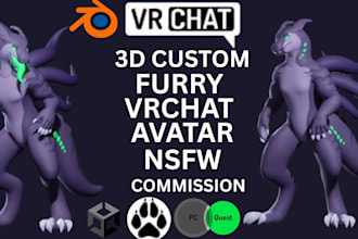 custom furry vrchat avatar vrc avatar 3d anime vtuber model rig weight painting