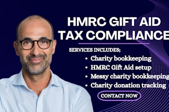 set up UK charity hmrc gift aid tax, clean charity bookkeeping and compliance